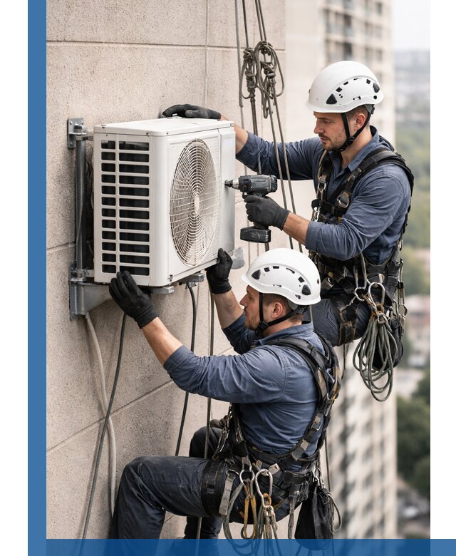 Монтаж внешнего блока кондиционера в Ростове установка и крепление