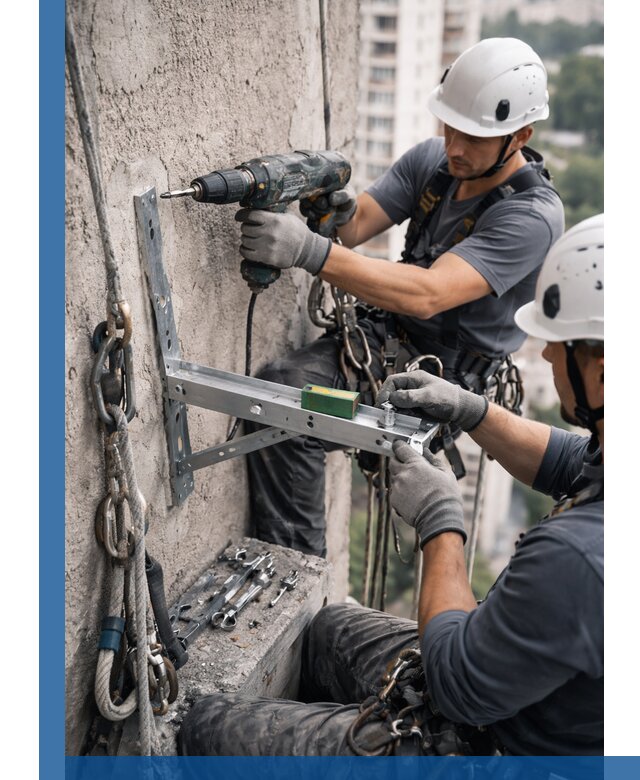 Установка кронштейнов кондиционера и крепежа в Ростове