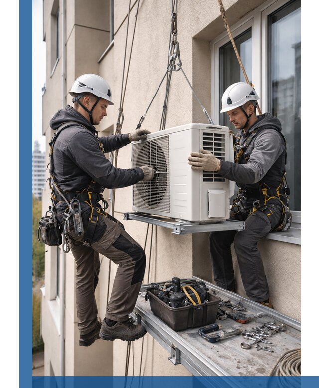 Перенос внешнего блока кондиционера в Ростове с монтажом и крепежом