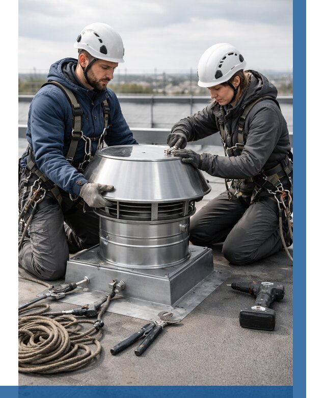 Установка дефлекторов на кровле в Ростове от 4618 р. | ВЫСОТНИК-Рсв