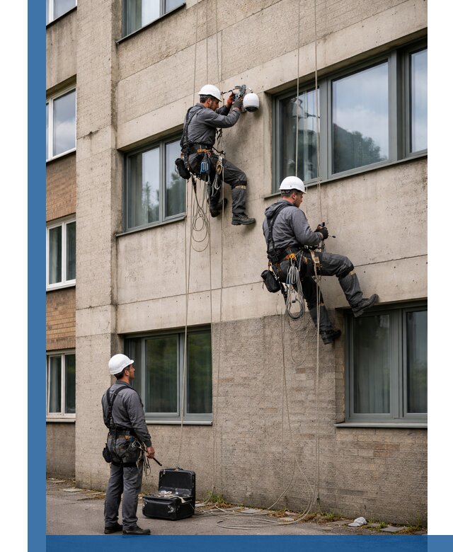 Монтаж фасадных камер видеонаблюдения в Ростове под ключ