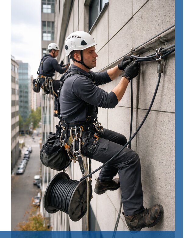 Прокладка кабеля по фасаду в Ростове от 359 р. | ВЫСОТНИК-Рсв