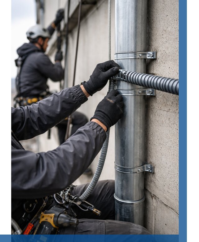 Монтаж гофры для кабеля в Ростове от 308 р. | ВЫСОТНИК-Рсв