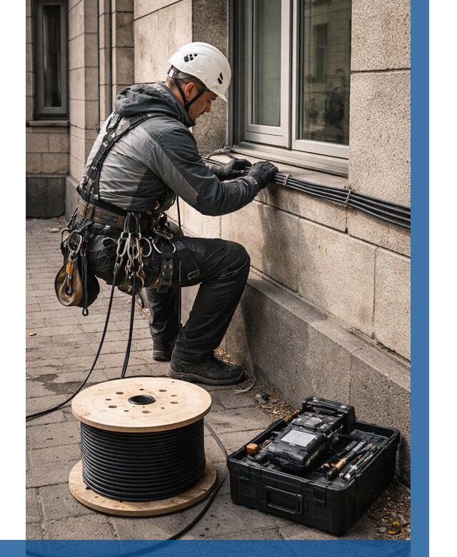 Прокладка оптоволоконного кабеля в Ростове от 821 р. | ВЫСОТНИК-Рсв