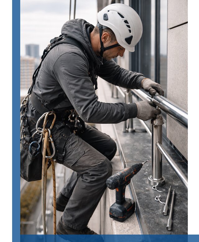 Монтаж ограждений на высоте в Ростове для зданий и конструкций