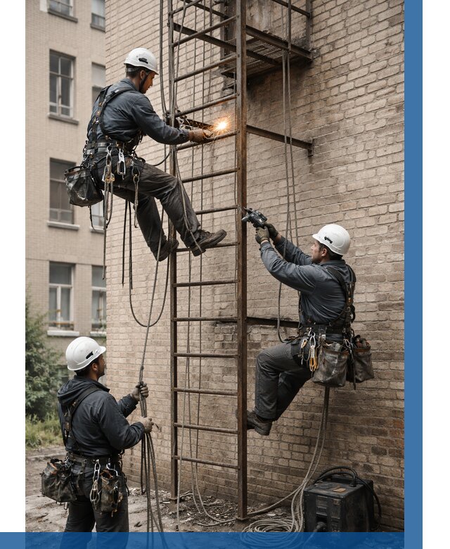 Ремонт пожарной лестницы в Ростове от 7697 р. | ВЫСОТНИК-Рсв