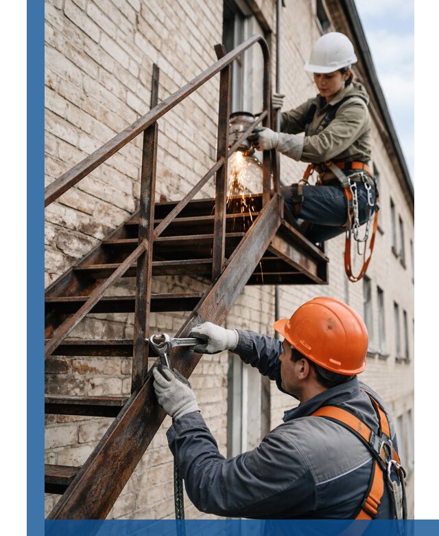 Ремонт и восстановление пожарных лестниц с выездом в Ростове