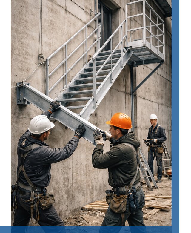 Монтаж металлических лестниц в Ростове от 15395 р. | ВЫСОТНИК-Рсв