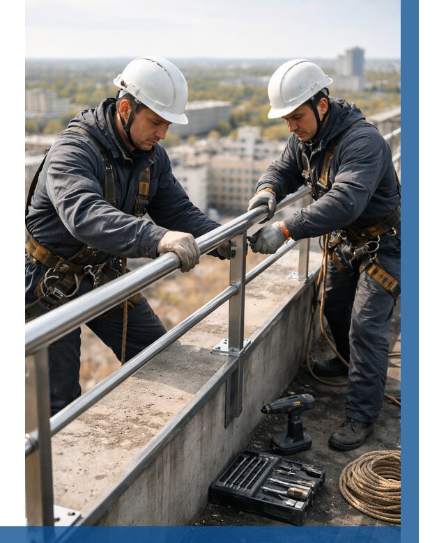 Монтаж перил на высоте в Ростове от 2566 р. | ВЫСОТНИК-Рсв