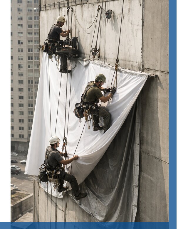 Замена баннерного полотна в Ростове от 6671 р. | ВЫСОТНИК-Рсв—заказать