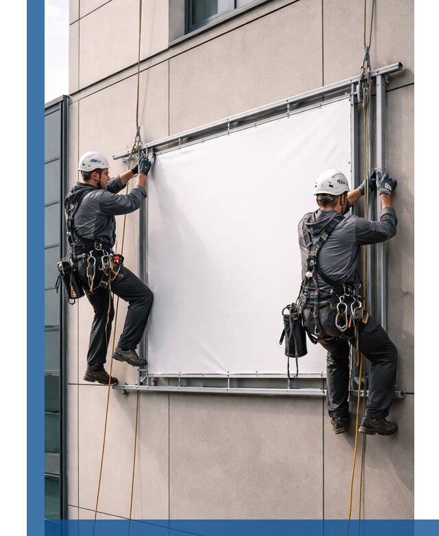 Монтаж наружной рекламной вывески в Ростове под ключ