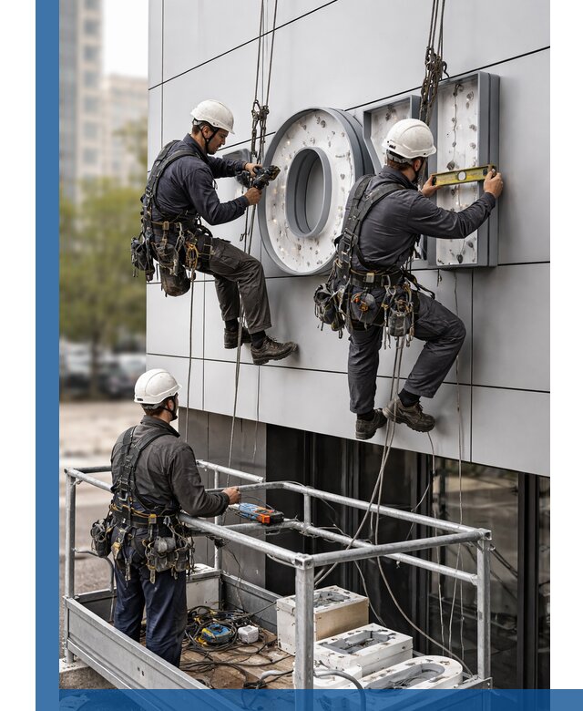 Профессиональный монтаж световых букв в Ростове под ключ