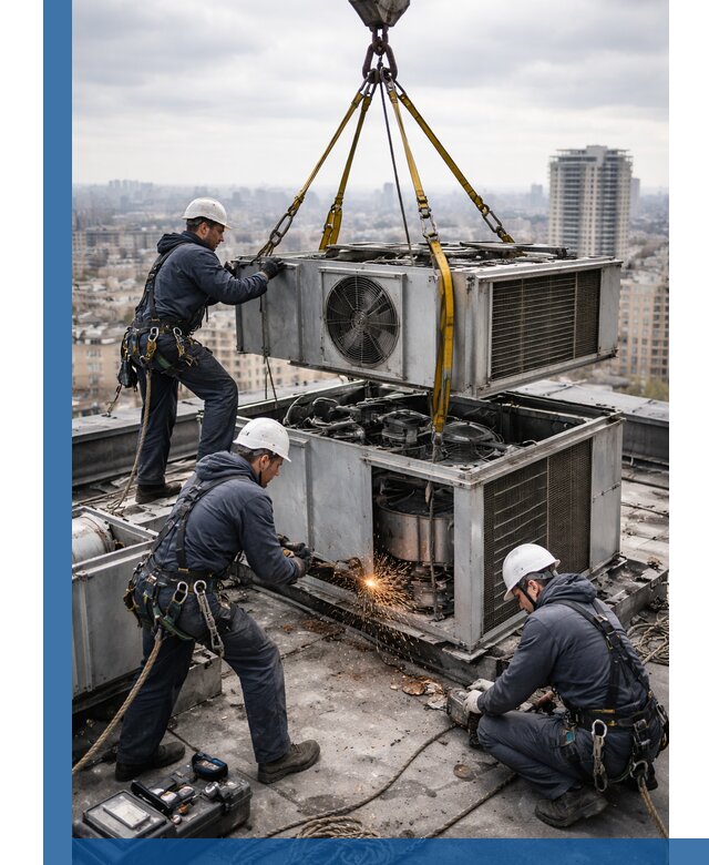 Демонтаж крышной установки в Ростове любой сложности