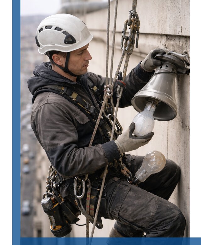 Замена ламп на высоте в Ростове профессионально и быстро