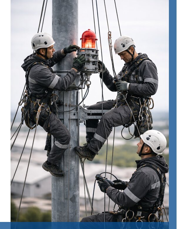 Монтаж заградительных огней в Ростове от 8724 р. | ВЫСОТНИК-Рсв