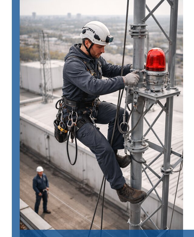 Монтаж заградительных огней и обслуживание объектов в Ростове