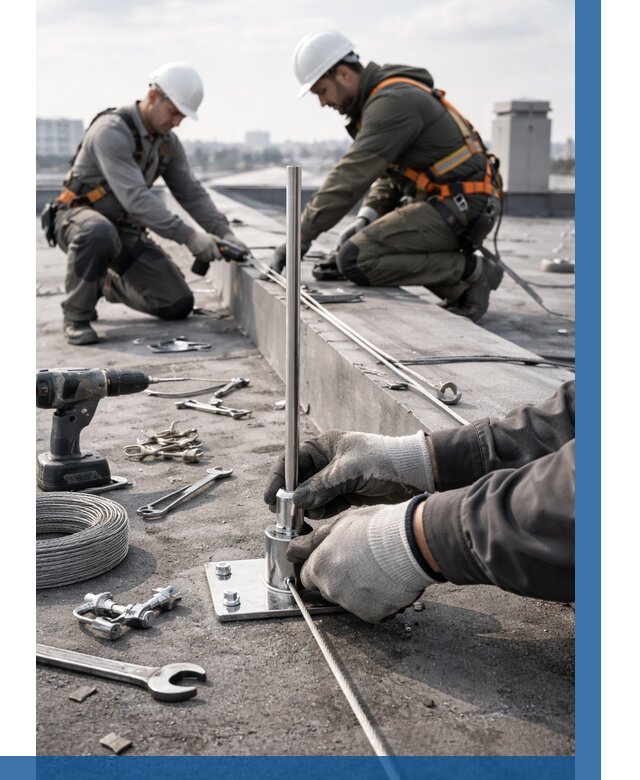 Монтаж молниезащиты на кровле в Ростове цена от 25658 р. | ВЫСОТНИК-Рсв