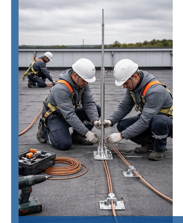 Монтаж молниезащиты на кровле в Ростове под ключ с гарантией