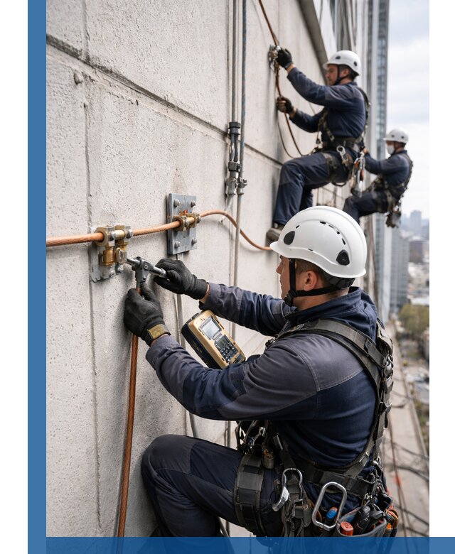 Монтаж системы заземления здания и молниезащиты в Ростове