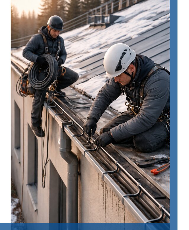 Монтаж греющего кабеля на кровле в Ростове от 462 р. | ВЫСОТНИК-Рсв