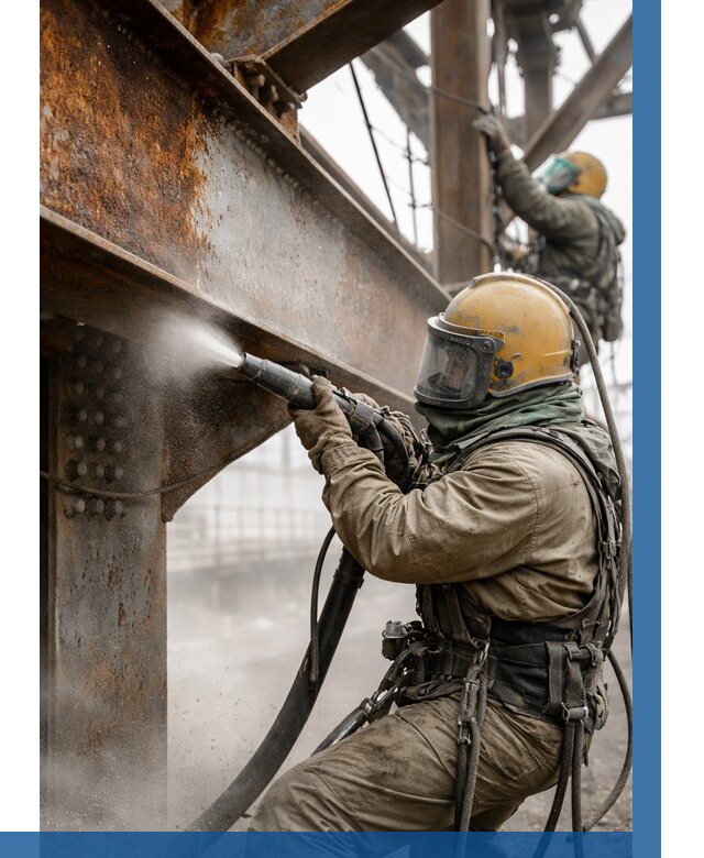 Пескоструйная очистка металлоконструкций в Ростове по 616 р.  ВЫСОТНИК-Рсв