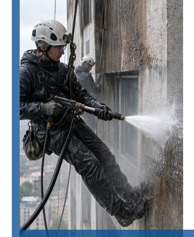 Гидроструйная очистка фасадов и конструкций в Ростове