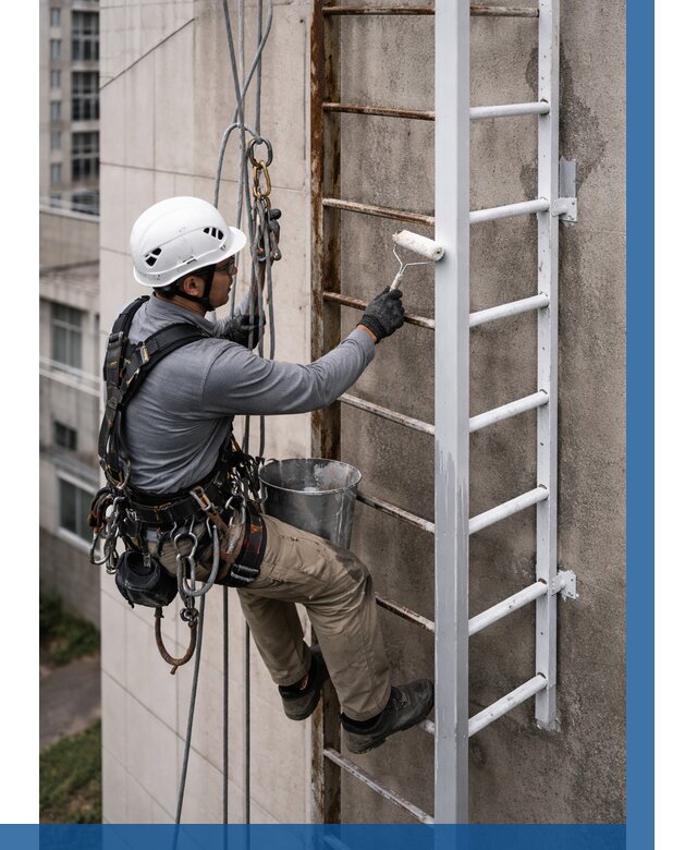 Покраска пожарных лестниц в Ростове от 4618 р. | ВЫСОТНИК-Рсв