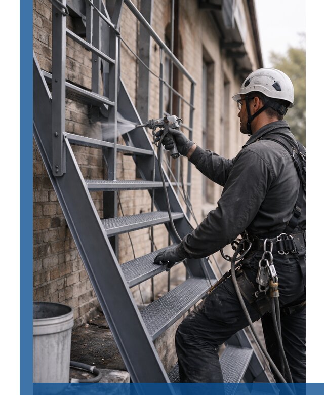 Покраска и антикоррозионная защита пожарных лестниц в Ростове