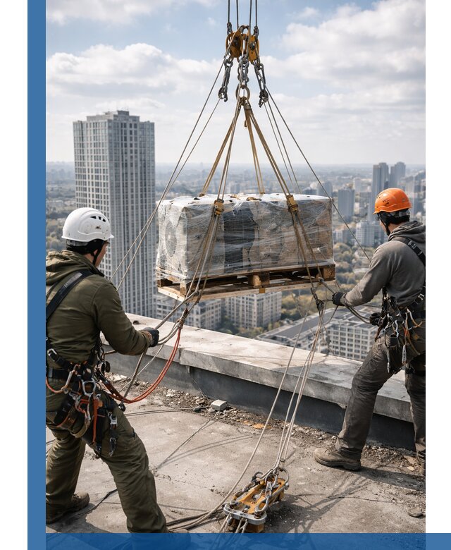 Подъем и монтаж крупногабаритных грузов на крышу в Ростове