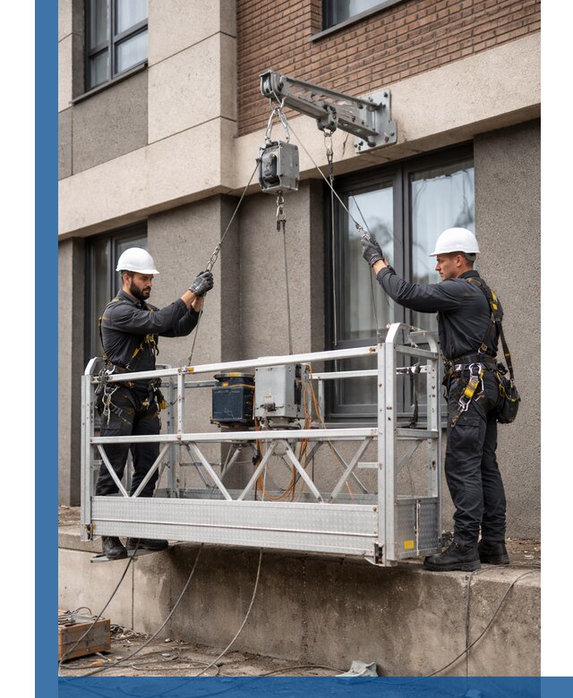 Монтаж и подъем фасадной люльки в Ростове с гарантией безопасности