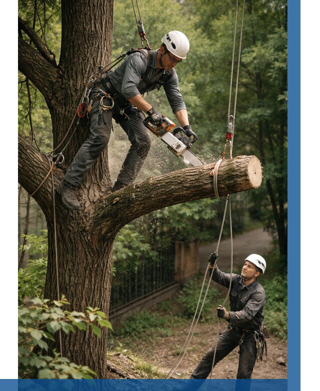 Спил деревьев альпинистами в Ростове от 8210 р. | ВЫСОТНИК-Рсв
