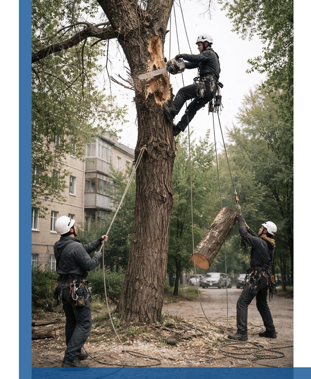 Срочное удаление аварийных деревьев в Ростове с гарантией безопасности