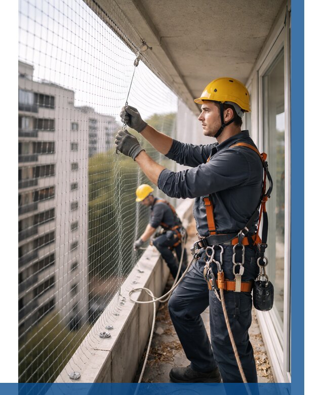 Монтаж сетки от птиц в Ростове от 4618 р. | ВЫСОТНИК-Рсв