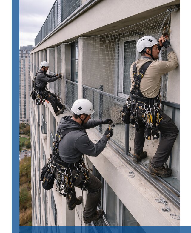 Профессиональный монтаж защитной сетки от птиц в Ростове